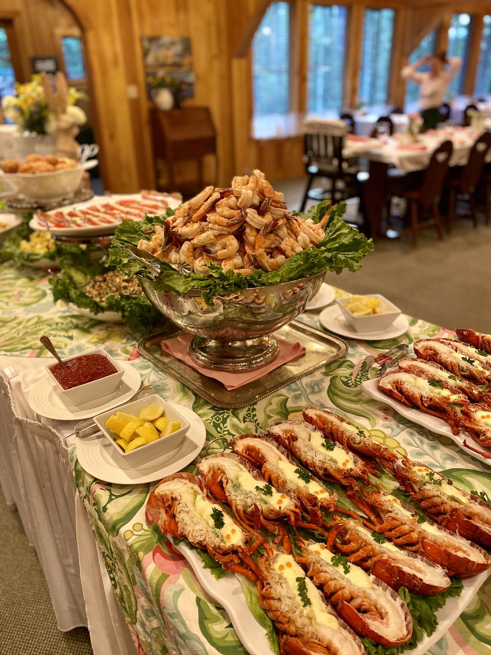 Every Sunday Chef Vogel and his team prepare a seafood buffet for guests.